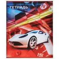 Тетради 48 листов в клетку, Calligrata &laquo;Авто&raquo;, серые листы, 5 штук