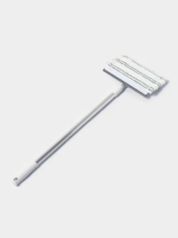 Щётка для окон, телескопическая алюминиевая ручка 59(103) см, водосгон 20.5 см, насадка из микрофибры 20.5&times;12 см