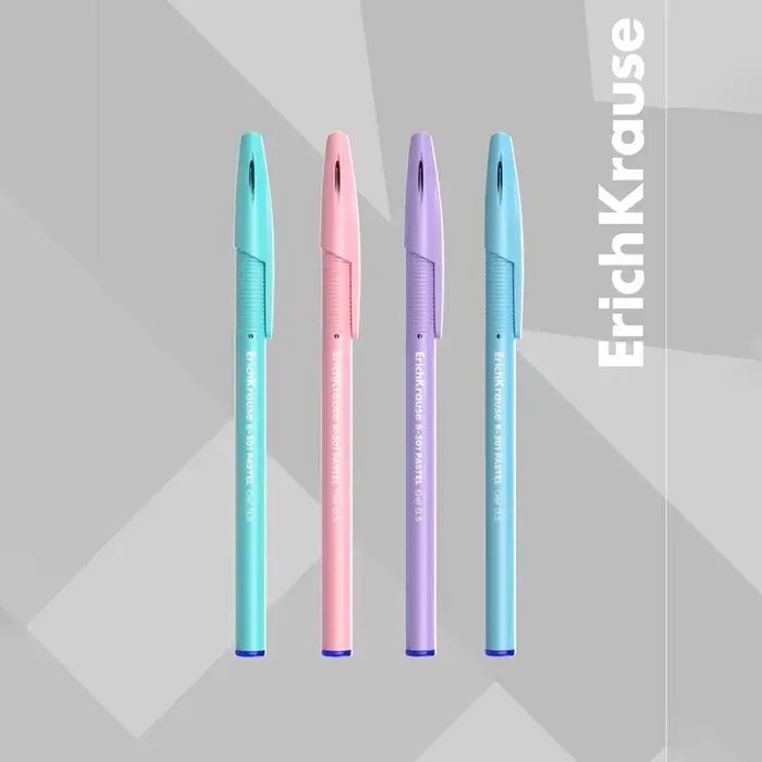 Ручка гелевая ErichKrause R-301 Gel Stick Pastel узел 0.5 мм, чернила синие, длина непрерывной линии 600 м