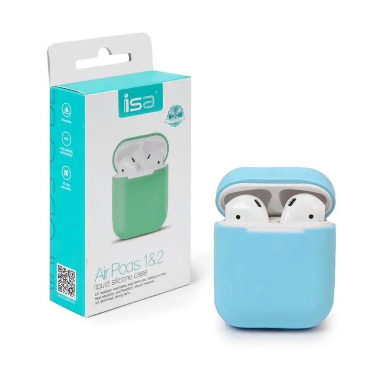 Чехол для AirPods 1/2 Silicone Case ISA Sky Blue