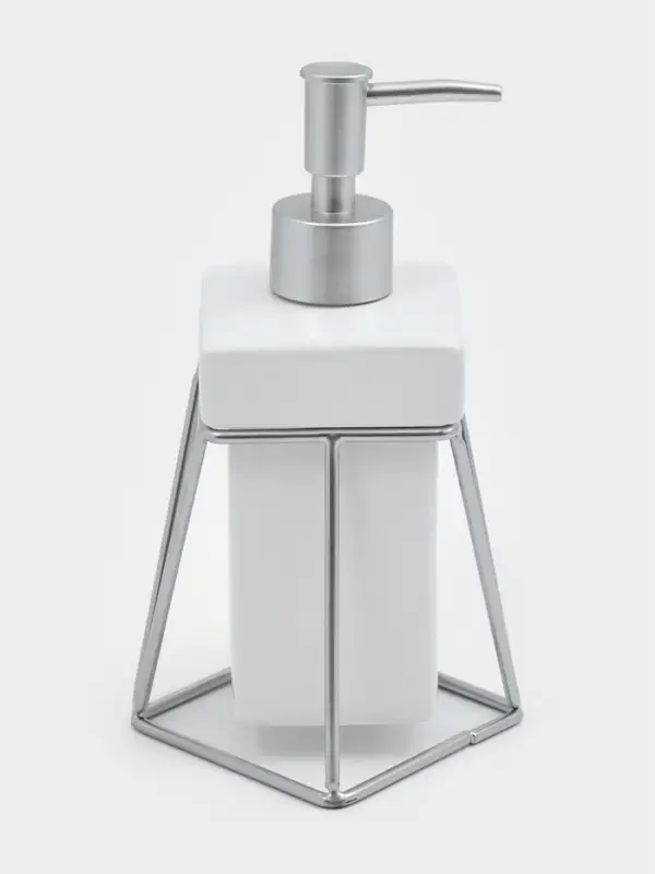 Дозатор для мыла SAVANNA &laquo;Геометрика&raquo;, 250 мл, на подставке, белый