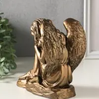 Фигурка гипс &laquo;Ангел на скале спит&raquo;, 16 см, бронза