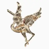 Брошь &laquo;Птица&raquo; аист, стразы, цвет фиолетовый в золоте