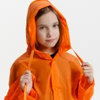 Дождевик детский RainDrop Kids, оранжевый, 8 лет (рост 118-128)