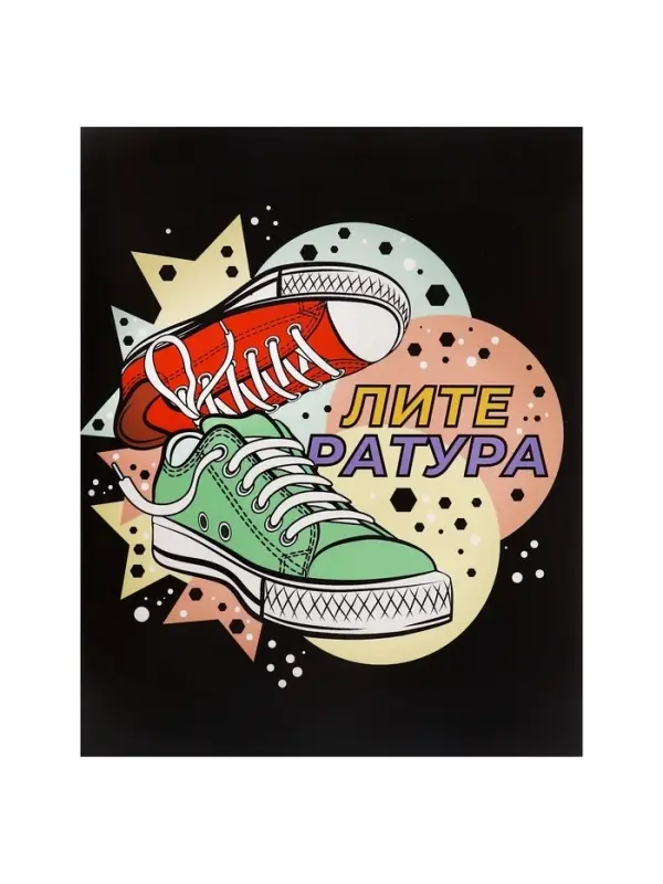 Тетрадь предметная 48 листов в линейку Calligrata, &laquo;Кеды. Литература&raquo;, картонная обложка