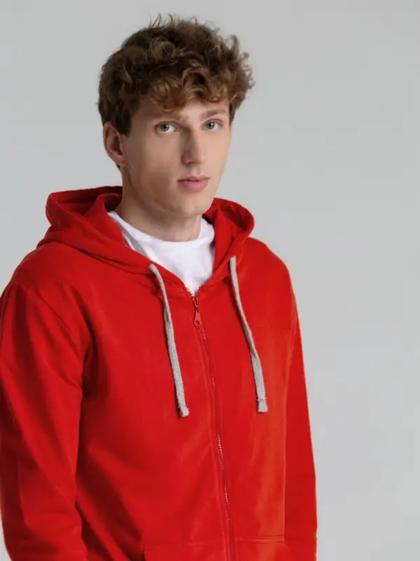 Толстовка на молнии с капюшоном Unit Siverga красная, размер XS Толстовка на молнии с капюшоном Unit Siverga красная, размер XS