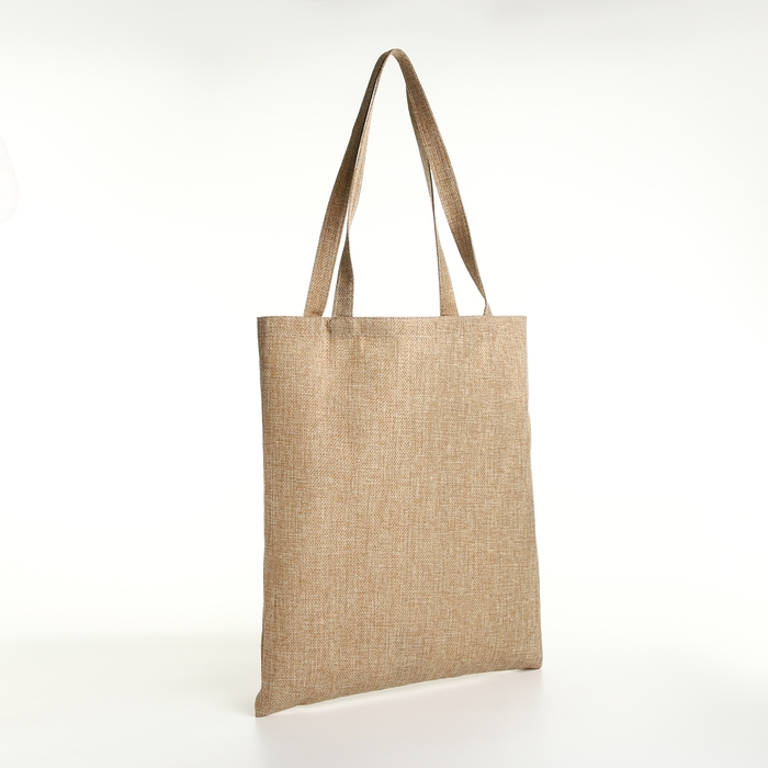 Шопер без застёжки, из текстиля, цвет бежевый Шопер без застёжки, из текстиля, цвет бежевый