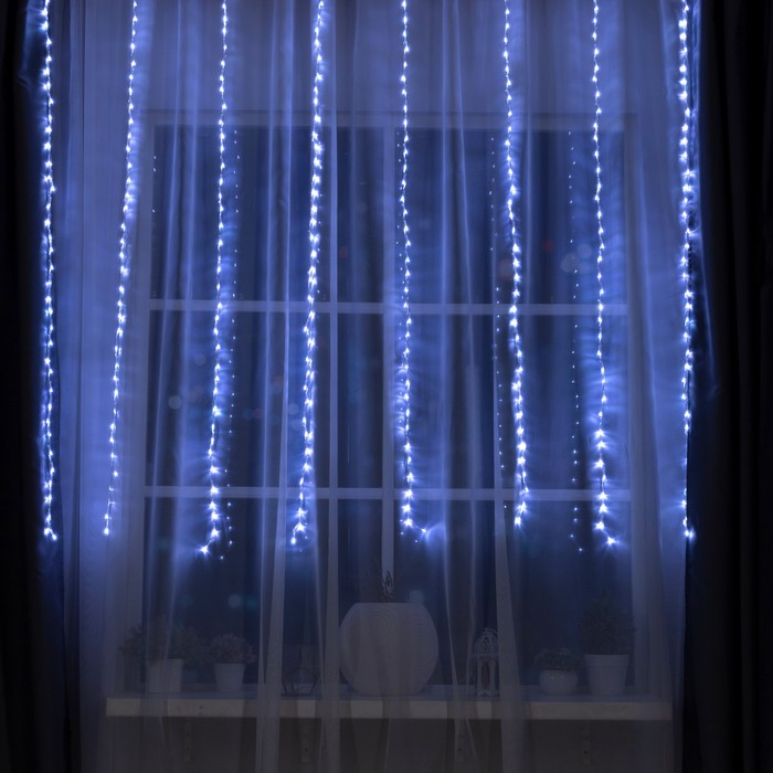 Гирлянда «Водопад» 2 × 1.5 м, IP20, прозрачная нить, 400 LED, свечение белое, 8 режимов, 220 В Гирлянда «Водопад» 2 × 1.5 м, IP20, прозрачная нить, 400 LED, свечение белое, 8 режимов, 220 В