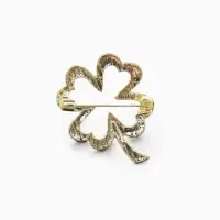 Брошь &laquo;Клевер&raquo;, контур, цвет золото