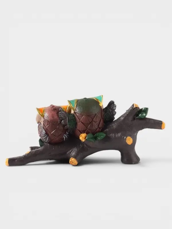 Фигурка декоративная &laquo;Два филина на коряге&raquo;, полистоун, 19.8&times;7.5&times;8 см