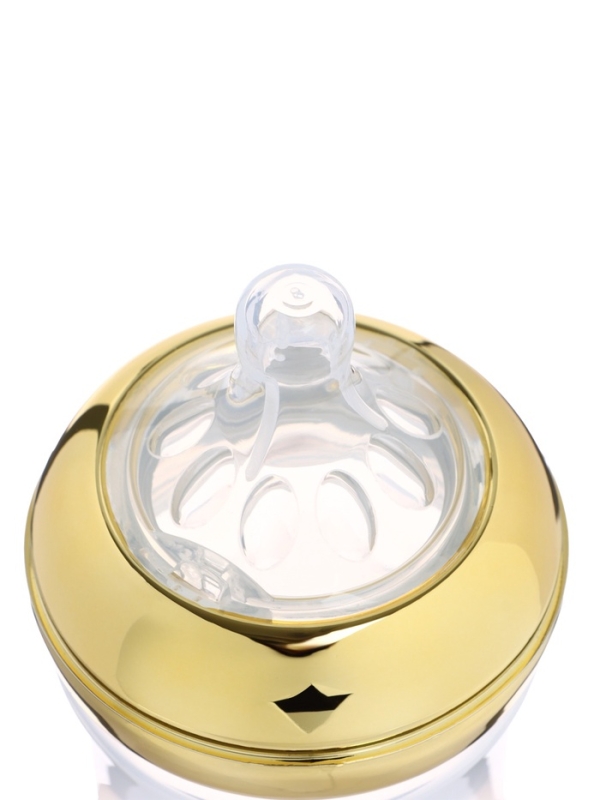 Бутылочка для кормления с наклейками «Корона» от 0 мес., 250 мл., цвет золотой, M&B