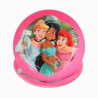 Тарелка одноразовая бумажная 18 см, набор 10 шт., Принцессы