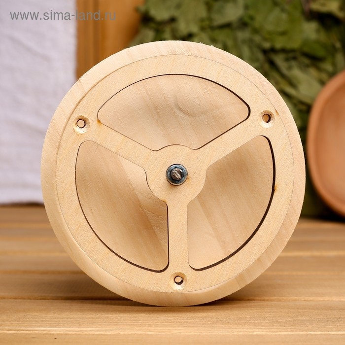 Вентиляционный клапан из липы, (вент. канал D=100 мм), основание дерево Вентиляционный клапан из липы, (вент. канал D=100 мм), основание дерево