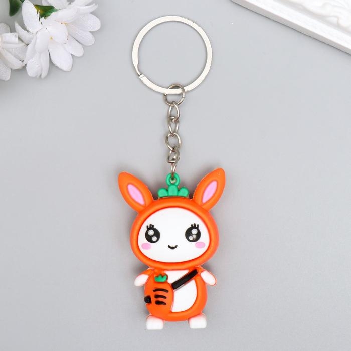 Брелок резина  Брелок резина "Зайка с морковкой" МИКС 5х3,5х1,7 см