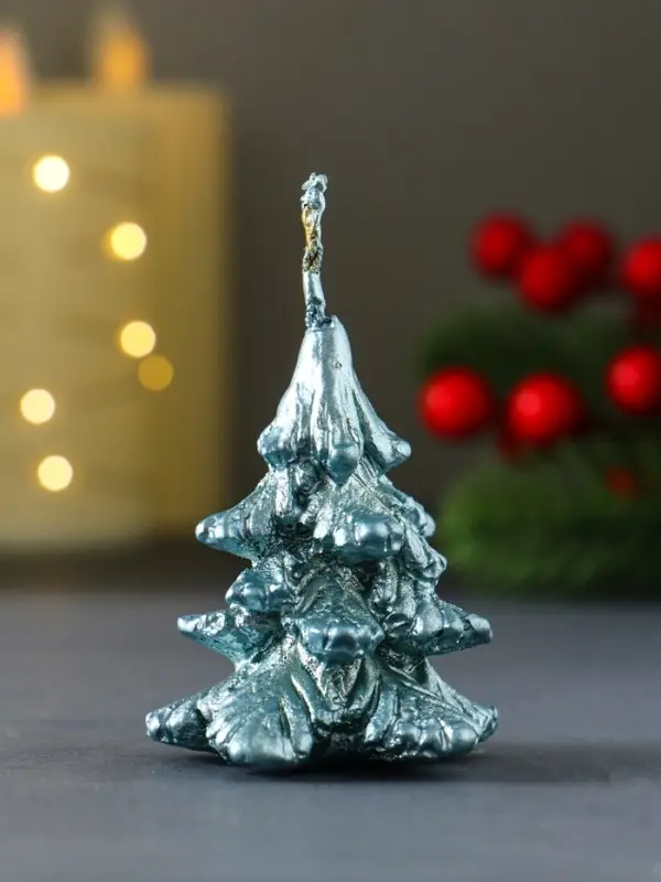 Свеча "Ёлочка " 70х50 мм, лак, голубая