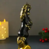 Свеча новогодняя "Конь на дыбах" чёрный 9х6,2х25,5 см