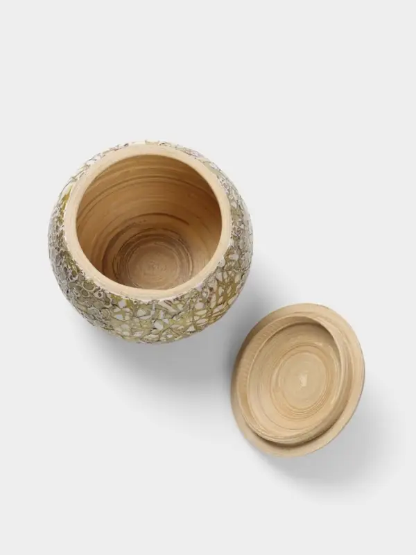 Банка для сыпучих продуктов, 13&times;13&times;12 см, бамбук