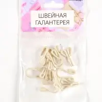 Крючок для верхней одежды, в оплётке, 5 шт., 3.5&times;1.2 см, молочный