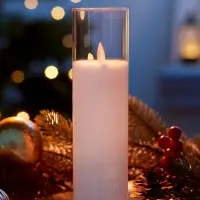 Светодиодная свеча "Белая" 20х5.5 см, AAx2 (не в компл.), Т/БЕЛЫЙ