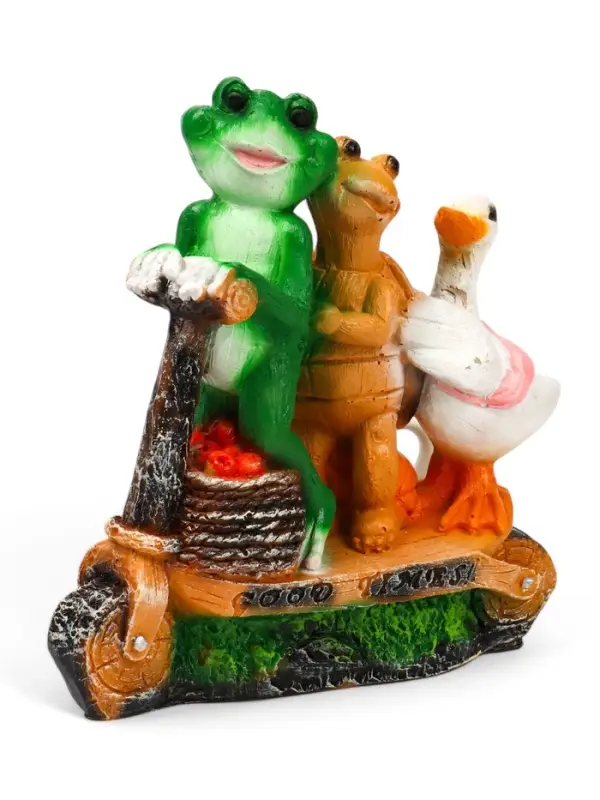 Садовая фигура из полистоуна &laquo;Зверюшки на самокате&raquo;, 30&times;10.5&times;28 см