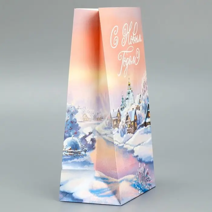 Пакет подарочный без ручек «С Новым Годом», деревня 10×19.5×7 см Пакет подарочный без ручек «С Новым Годом», деревня 10×19.5×7 см