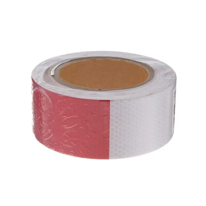 Светоотражающая лента, самоклеящаяся, красно-белая, 5 см &times; 15 м