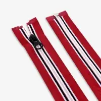 Молния &laquo;Спираль&raquo;, №5, разъёмная, замок автомат, 80 см, красная, белая, чёрная