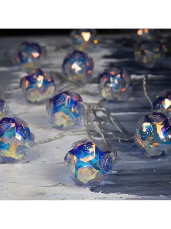 Гирлянда &laquo;Нить&raquo; 4.5 м с насадками &laquo;Цветочные шары&raquo;, IP20, прозрачная нить, 15 LED, свечение белое, 220 В