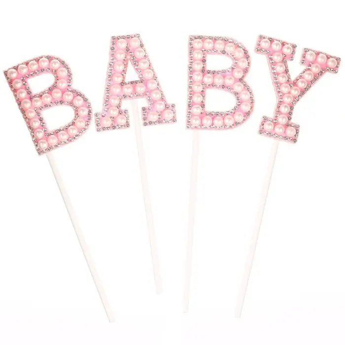 Топпер для торта «Малышка», в наборе 4 штуки, розовый Топпер для торта «Малышка», в наборе 4 штуки, розовый