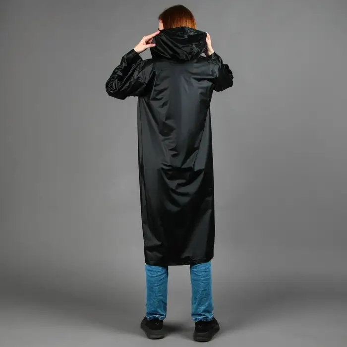Дождевик взрослый плащ «У природы нет плохой погоды», размер 42-48, цвет чёрный Дождевик взрослый плащ «У природы нет плохой погоды», размер 42-48, цвет чёрный