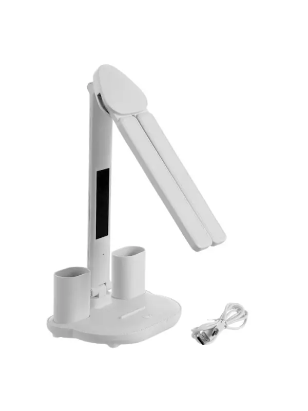 Часы - лампа электронные: календарь, термометр, LED, 3 режима, USB, 32&times;12&times;17 см