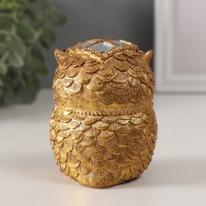 Сувенир полистоун Сувенир полистоун "Совушка - секрет, страза капля" 7,5х6,5х8,5 см