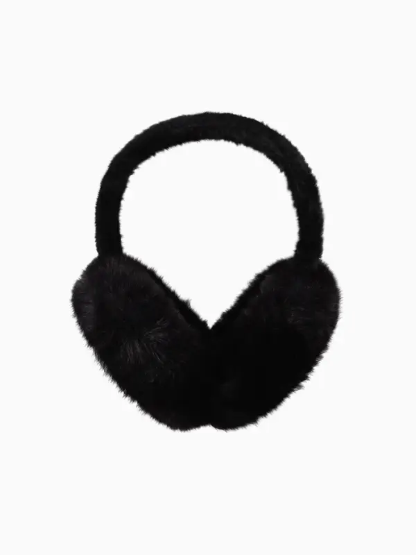 Меховые наушники складные женские MINAKU, чёрные, размер 54-58 Меховые наушники складные женские MINAKU, чёрные, размер 54-58