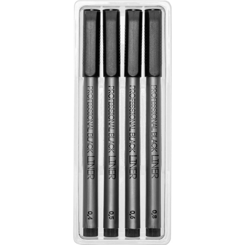 Набор линеров утолщенных Sketch&Art черного цвета, 4 шт. 36-0032