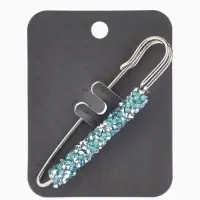 Булавка &laquo;Вечеринка&raquo; стразы, 7 см, голубая в серебре