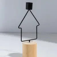 Подсвечник на 1 свечу &laquo;Домик&raquo;, d=2 см, металл, дерево, 9&times;5&times;17.5 см