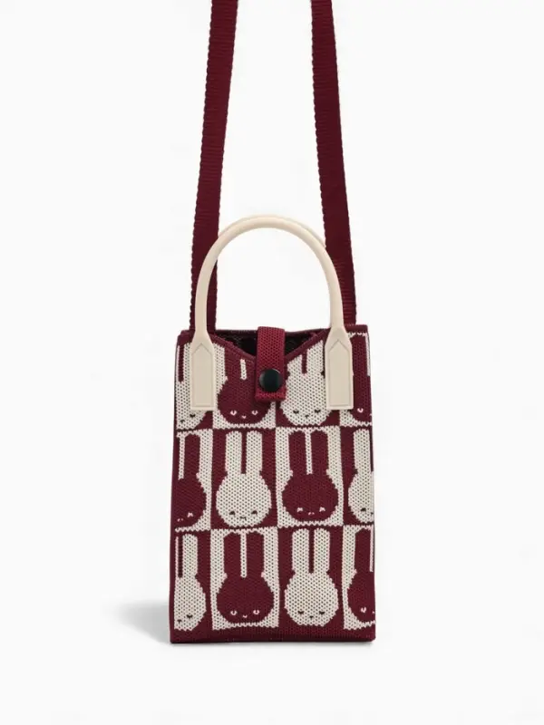 Сумка подр Зайцы, 12*4*17, отд на кнопке, дл ремень, красный