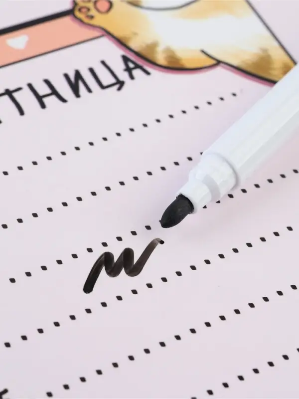 Магнитное расписание уроков многоразовое &laquo;Забавные котики&raquo;, А3, с маркером