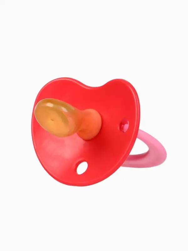 Соска - пустышка латексная ортодонтическая &laquo;Мур-мур&raquo;, от 0 мес., с держателем, розовая