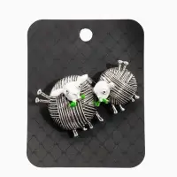 Брошь «Овечки пара», цвет белый в чернёном серебре Брошь «Овечки пара», цвет белый в чернёном серебре