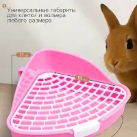 Туалет угловой для кроликов и хорьков "Пижон", 24 х 18 х 11 см, розовый Туалет угловой для кроликов и хорьков "Пижон", 24 х 18 х 11 см, розовый