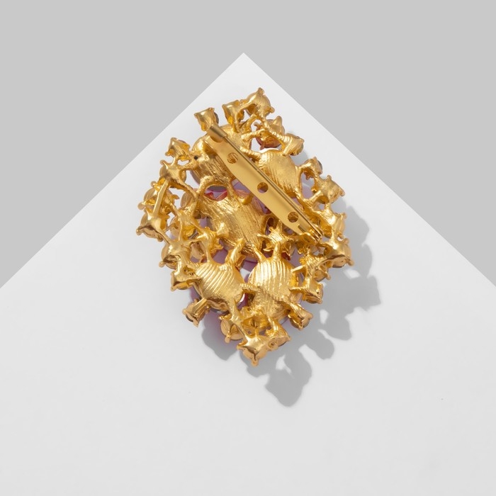 Брошь «Императрица» капли, цветная в матовом золоте Брошь «Императрица» капли, цветная в матовом золоте