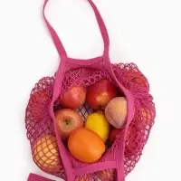 Сумка-авоська хозяйственная, клетка 1.5 см, розовая