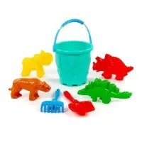 Набор игрушек для песочницы, 7 предметов: ведро, лопатка, грабельки, формочки, МИКС