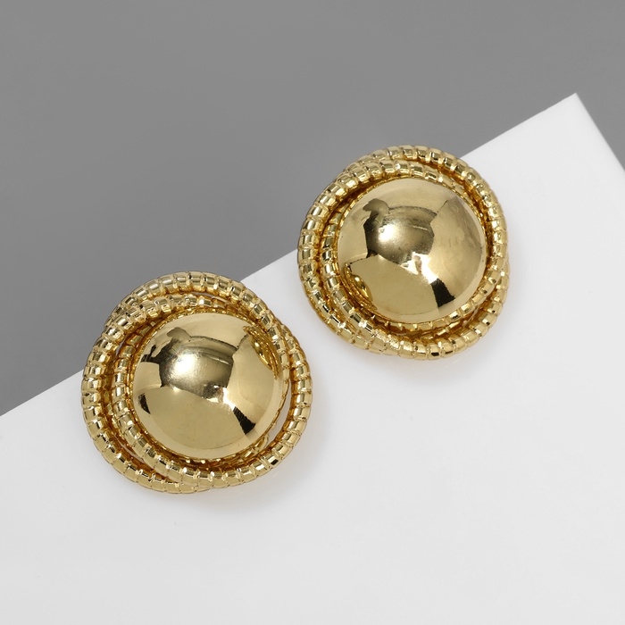 Серьги металл Серьги металл "Эстетика" фрезия, цвет золото