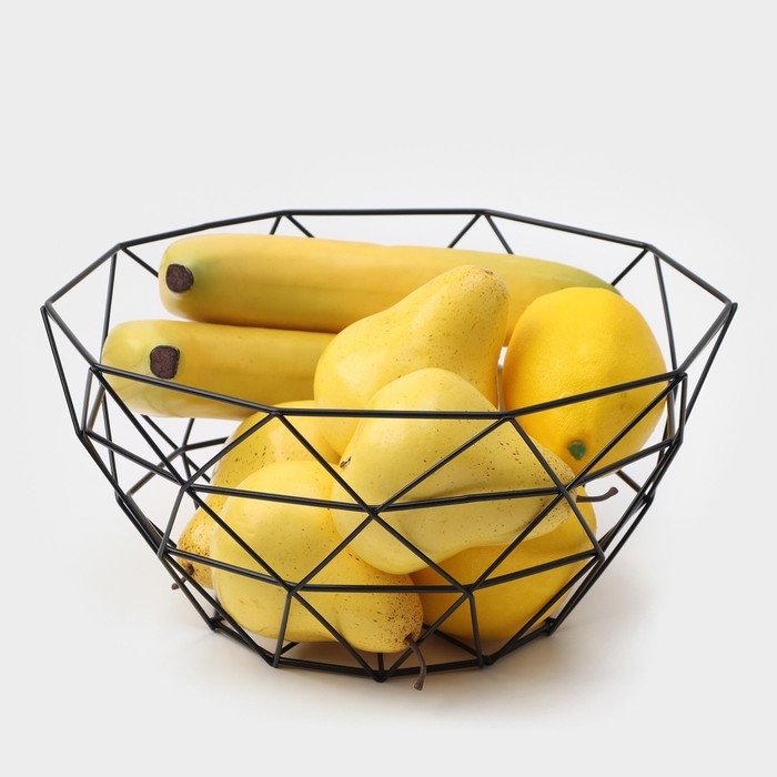 Фруктовница Доляна «Геометрия», 27×27×14 см, цвет чёрный Фруктовница Доляна «Геометрия», 27×27×14 см, цвет чёрный