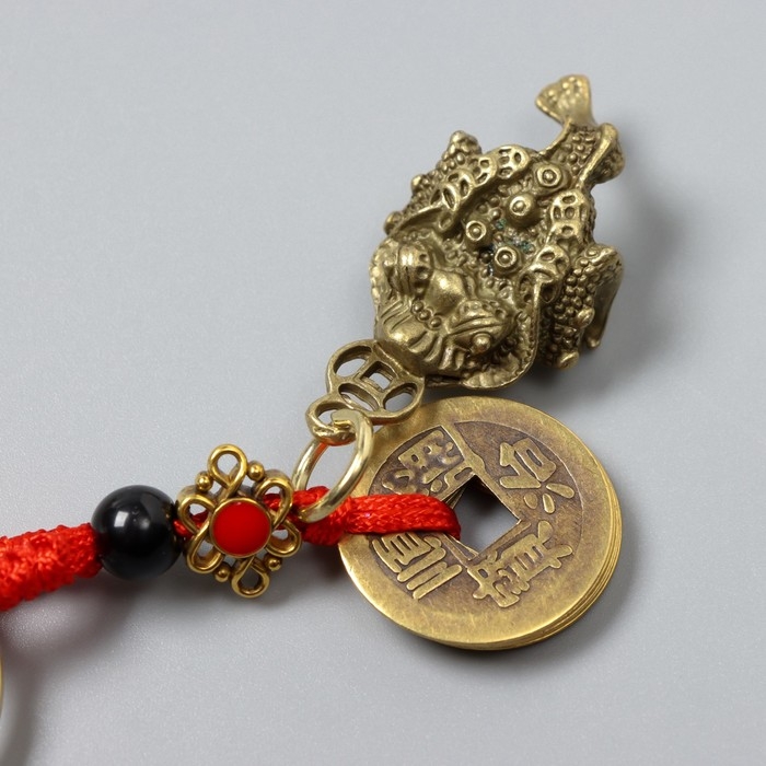 Брелок металл нэцке "Денежная жаба" 5 монет набор 2 шт h=10 см