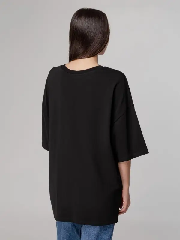 Футболка унисекс оверсайз Crosstown, черная, размер S Футболка унисекс оверсайз Crosstown, черная, размер S