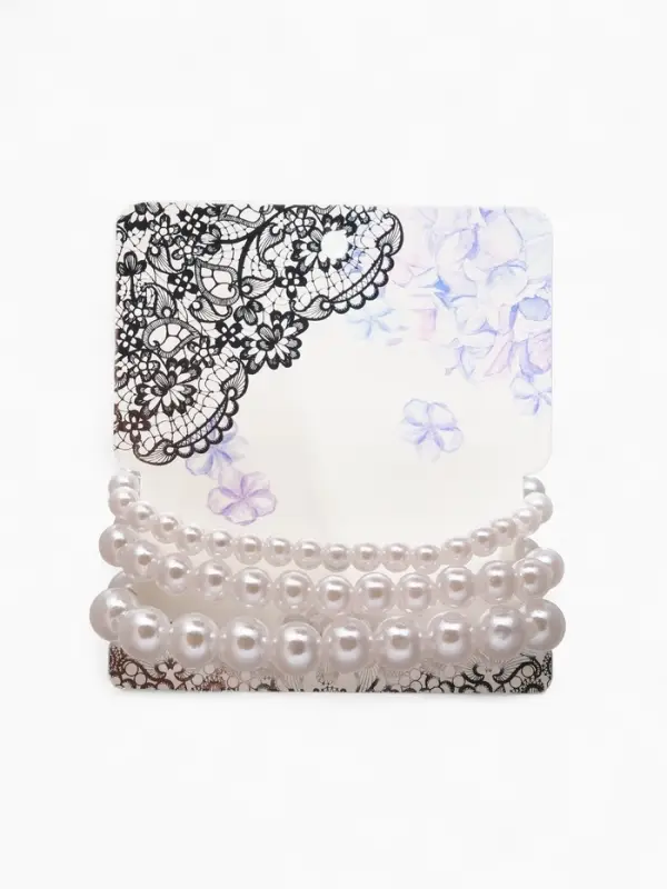 Браслеты жемчуг &laquo;Трио&raquo;, d=7 см, шар № 4.6.8, набор 3 шт. белый