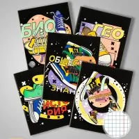 Набор предметных тетрадей Calligrata TOP &laquo;Кеды&raquo;, 12 предметов, 48 листов, со справочным материалом, картонная обложка